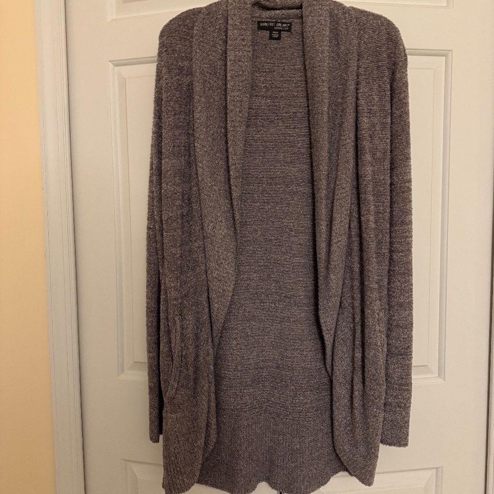 Barefoot Dreams Circle Cardigan Pacific Blue Silver Heather size XS/S